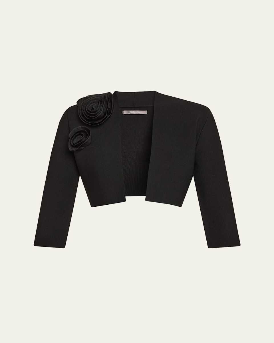 Rose Detail Knit Bolero Jacket